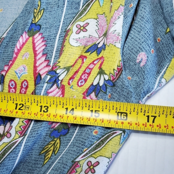 Jaase Wide Leg Bohemian Blue Short Sleeve Jumpsuit S - Picture 8 of 10